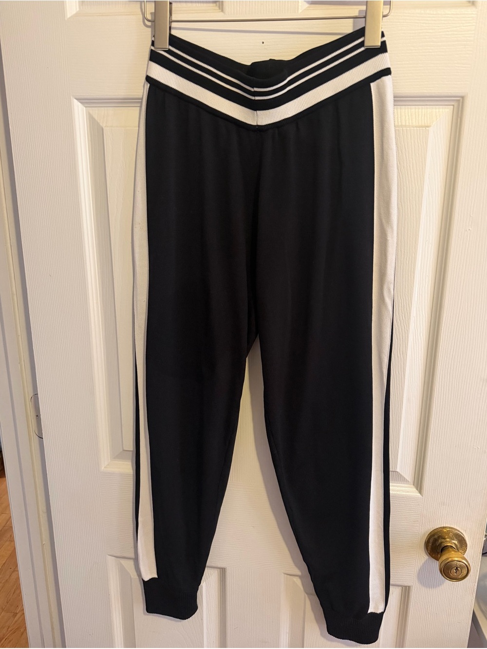 Gabrielle Union x NY&Co Black Track Joggers Striped Waist & Side Panel XS